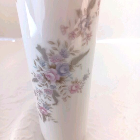 Vtg Lefton China Hand Painted Floral Bud Vase #7053 Gold Trim Porcelain Japan - Picture 5 of 9